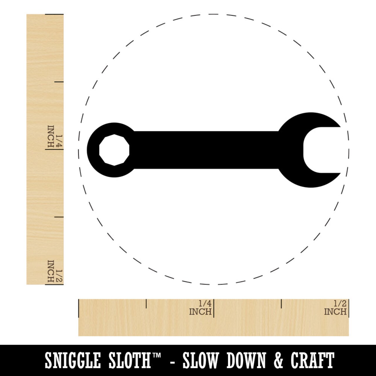 Wrench Solid Self-Inking Rubber Stamp for Stamping Crafting Planners